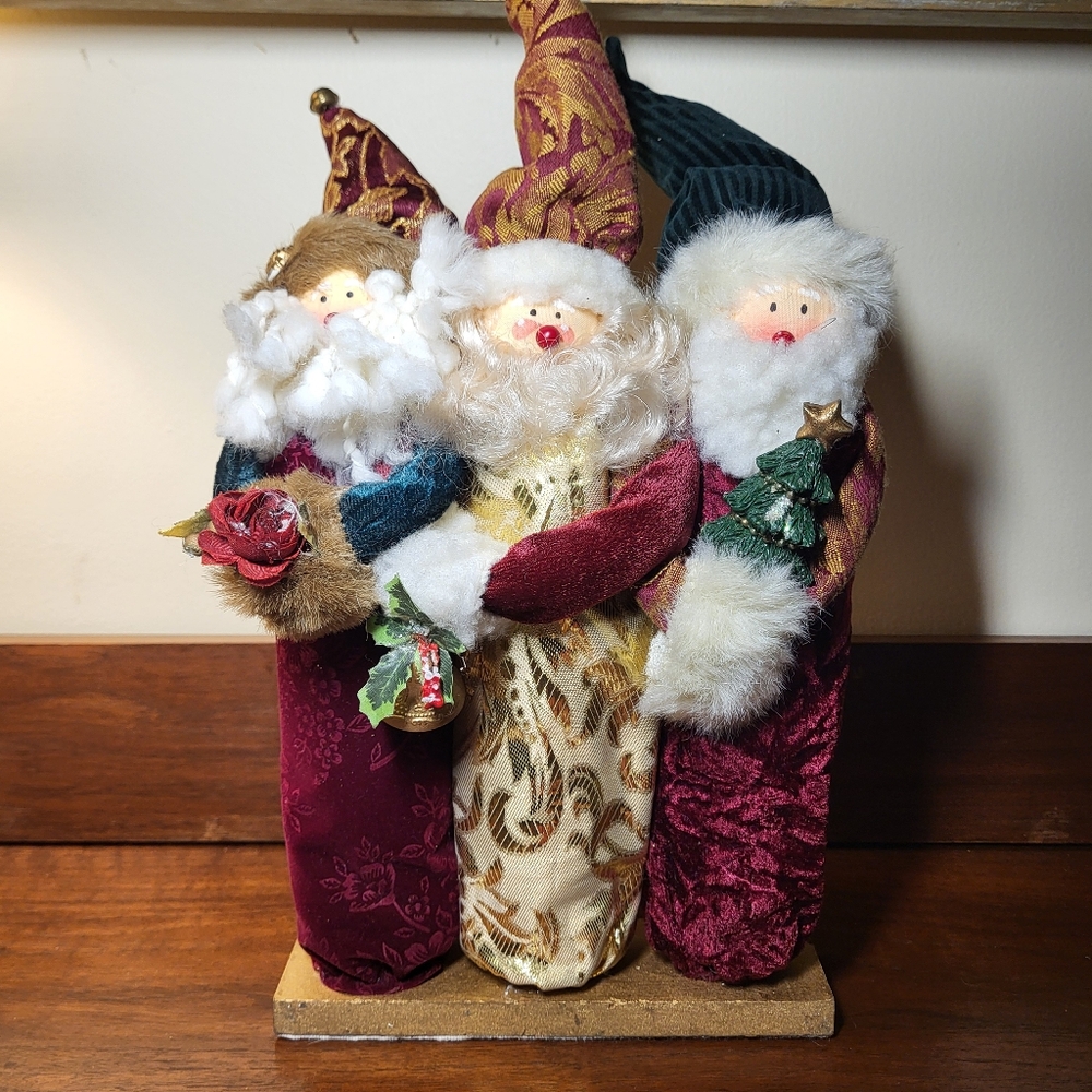 Festive Santa Trio Figurine - Multicolor